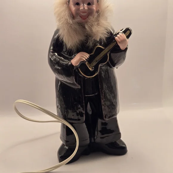 Rare Vintage Enesco Japan Lighted Pub Skidoo Sign Ceramic Lamp Post Musician - Picture 7 of 16